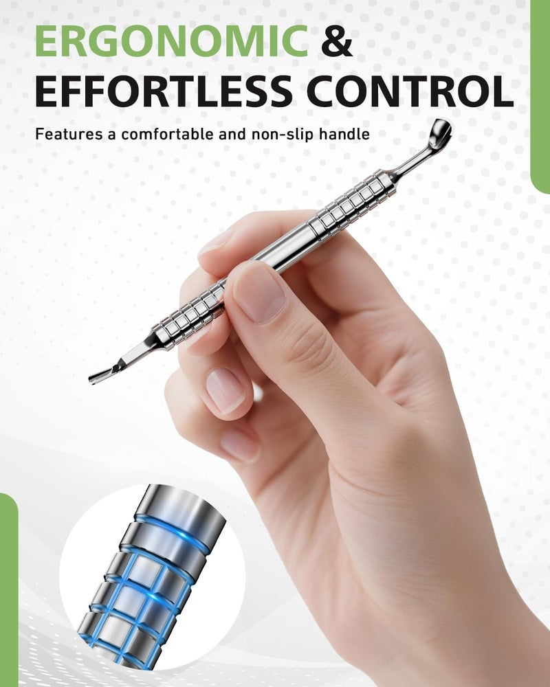 Baluca Professional Cuticle Pusher & Trimmer for Women - 2-in-1 Nail Cuticle Remover Tool for Perfect Manicures & Pedicures, Silver - Image 4